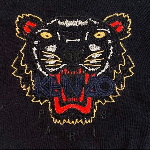 Kenzo Kids Tiger Logo Sweatshirt Boys 4 US 104 EU Girls Paris Crewneck Black - Picture 2 of 4
